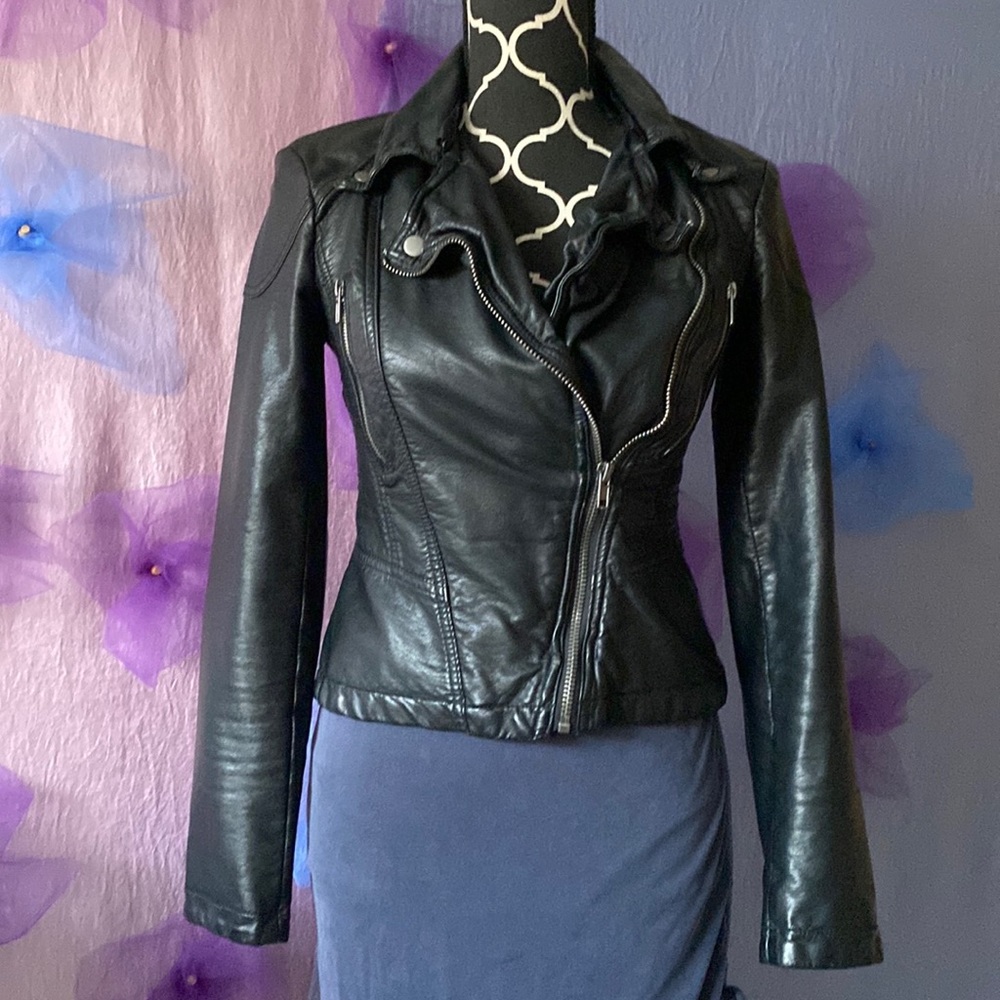 Free People vegan faux leather biker jacket